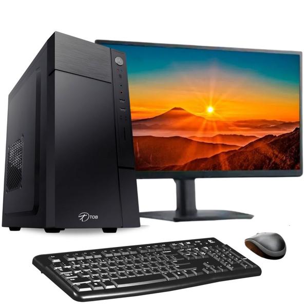 Imagem de Computador Completo TOB Intel Core i3 com SSD 120GB Memória 4GB Windows 10 Pro Trial + Teclado e Mouse + Monitor 21.5" Desktop PC