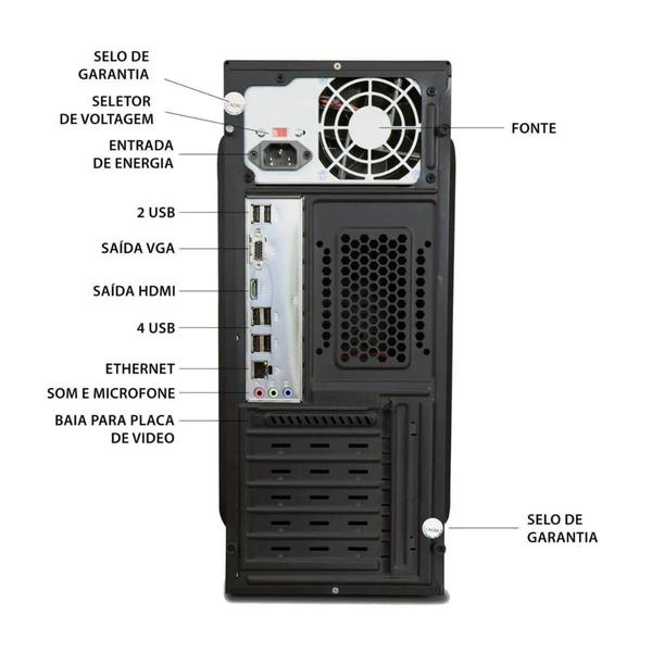 Computador Cpu Core i5 16gb 120gb ssd sata kit teclado e mouse - PC Master Imagem de Computador Cpu Core i5 16gb 120gb ssd sata kit teclado e mouse - PC Master