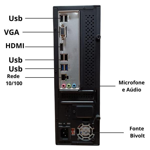 Imagem de Computador Cpu Slim Core i3 3.10ghz 4gb 256gb ssd nvme kit teclado e mouse- PC Master