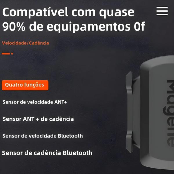 Imagem de Computador de Bicicleta Ant+ Bluetooth GPS Magene S3 - Sensor de Cadência e Velocidade - Compatível com Garmin