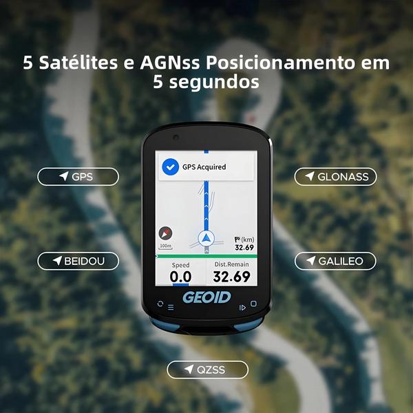 Imagem de Computador De Bicicleta GPS Colorido À Prova D'água GEOID CC600 Velocímetro Sem Fio WIFI ANT +