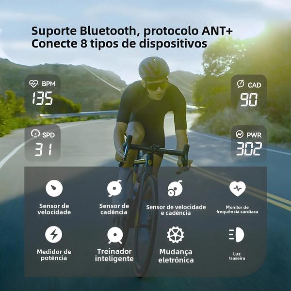 Imagem de Computador De Bicicleta GPS Colorido À Prova D'água GEOID CC600 Velocímetro Sem Fio WIFI ANT +