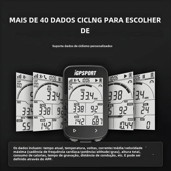 Imagem de Computador de Bicicleta GPS IGPSPORT BSC100S - Velocímetro, Cronômetro e Odômetro Sem Fio