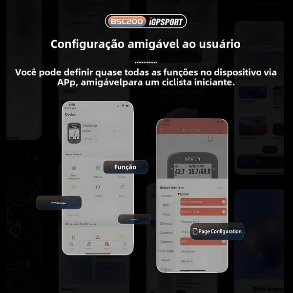 Imagem de Computador de Bicicleta GPS Sem Fio iGPSPORT BSC200 - Velocímetro, Odômetro e App ANT+