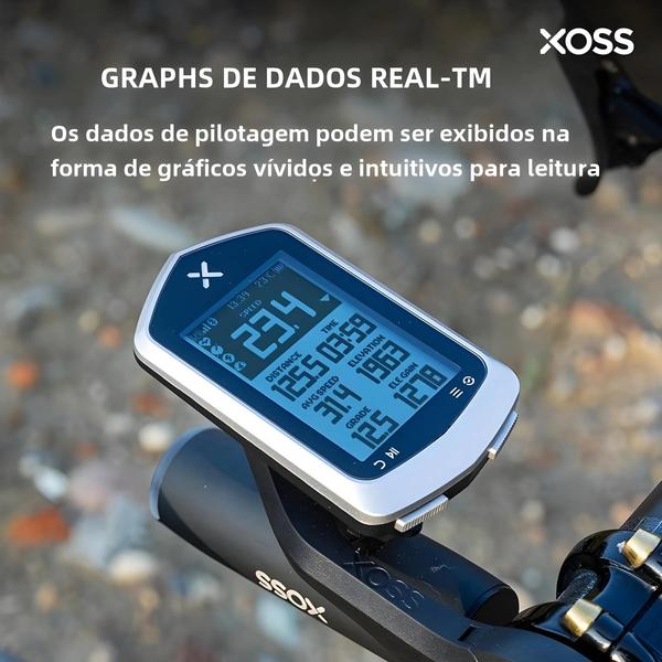 Imagem de Computador de Bicicleta XOSS NAV+ com GPS e ANT+ - Velocímetro Sem Fio, Mapas e Navegação