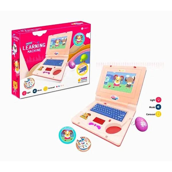 Imagem de Computador De Brinquedo  Educativo  Infantil  Eletrônico Com Som e Luzes Rosa