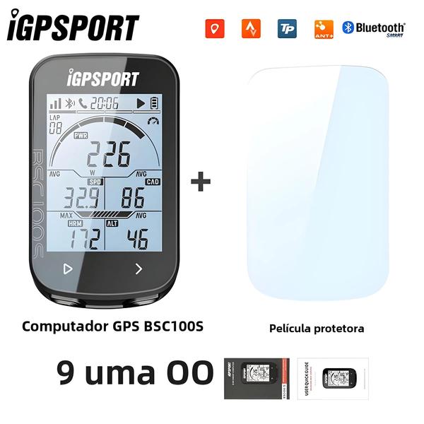 Imagem de Computador de Ciclismo GPS ANT+ iGPSPORT BSC100S - Velocímetro Sem Fio com Powermeter e Tela de 2,6"