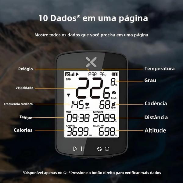 Imagem de Computador de Ciclismo GPS Xoss G2 à Prova D'Água - Velocímetro Sem Fio com Bluetooth
