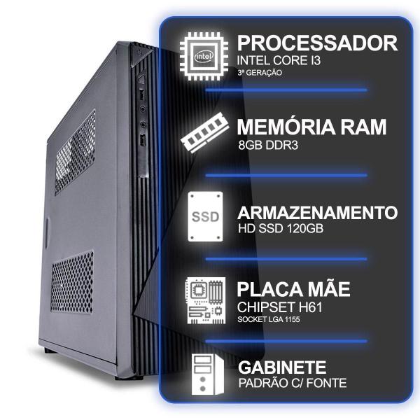 Imagem de Computador Desktop, Intel Core I3 3º Geração, 8Gb Ram, Hd