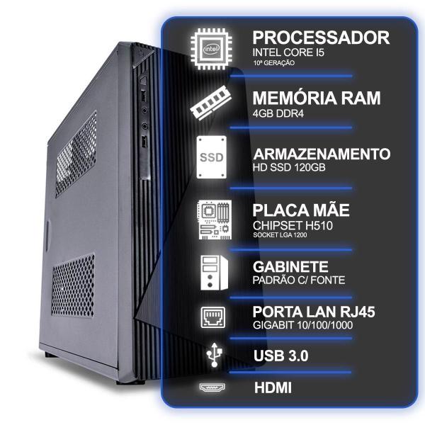 Imagem de Computador Desktop, Intel Core I5 10º Geração, 4Gb Ram, Hd