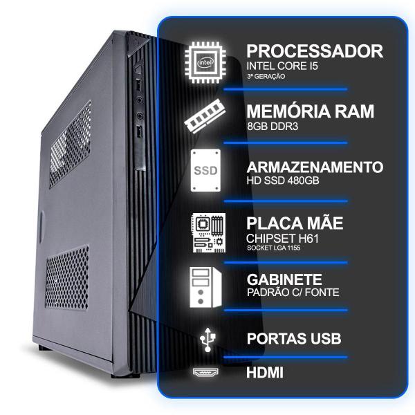 Imagem de Computador Desktop, Intel Core I5 3º Geração, 8Gb Ram, Hd