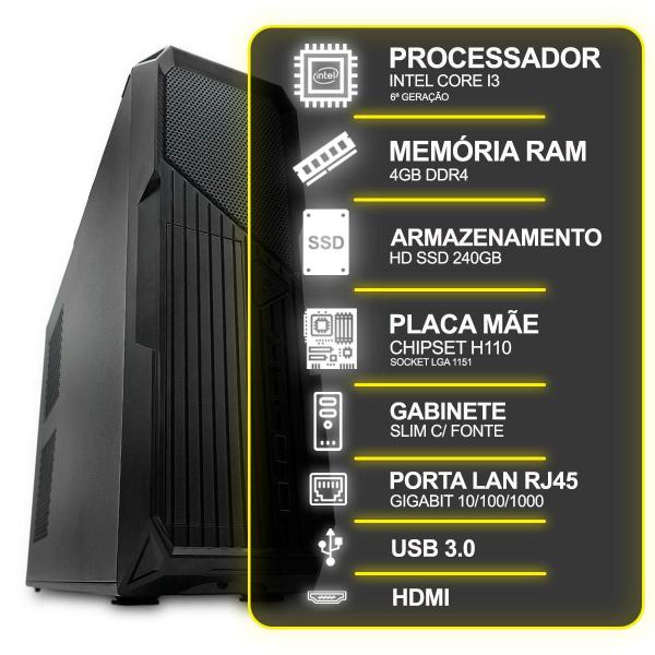 Imagem de Computador Desktop Slim, Intel Core I3 6º Ger, 4Gb Ram, Hd