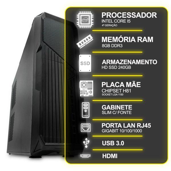 Imagem de Computador Desktop Slim, Intel Core I5 4º Ger, 8Gb Ram, Hd