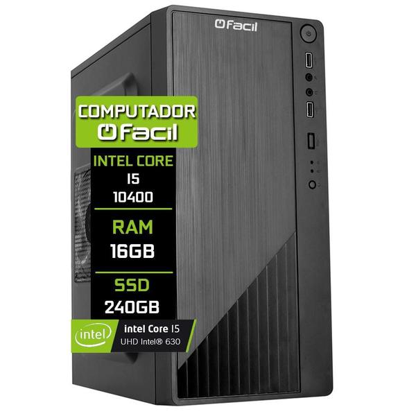 Imagem de Computador Fácil Intel Core I5 10400 16Gb Ddr4 Ssd 240Gb