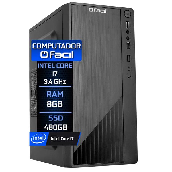 Computador Fácil Intel Core i7 3.4GHz 8GB SSD 480GB - Fácil Computadores