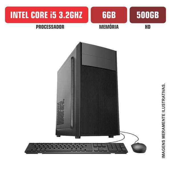 Imagem de Computador Flex Computer Intel Core i5 6Gb HD 500Gb Com Kit e DVDRW