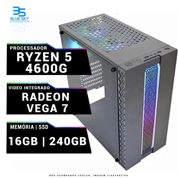 Imagem de Computador Gamer Amd Ryzen 5 4600G, 16Gb Ddr4, Ssd 240Gb