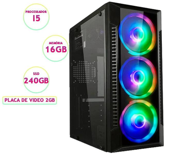 Imagem de Computador gamer i5 + 16gb + ssd 240gb + placa video 2gb