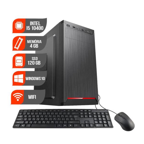 Imagem de Computador HomeTech Com Kit HTDW-230 Intel i5-10400 4.30GHz 4Gb SSD 120Gb Windows 10 e Wi-fi