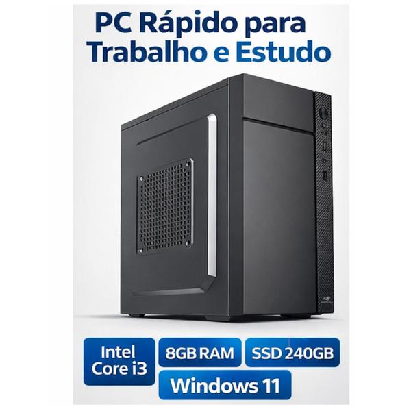 Computador Intel Core i3 8GB SSD 240GB Windows 11 Rápido Para