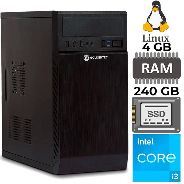 Imagem de Computador Intel Core I3, Memória RAM 4GB, SSD 240GB, Linux - Goldentec