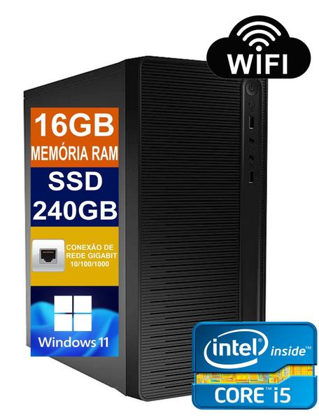 Imagem de Computador Intel Core I5, 16GB De Memória RAM, SSD 240GB M2 Nvme, Fonte 500w - Tech Power