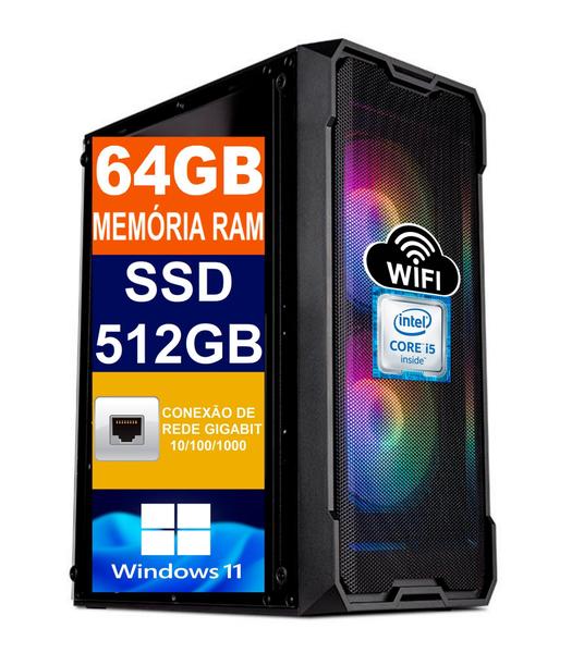 Imagem de Computador Intel Core I5 6500, 64GB De Memória RAM DDR4, SSD 512GB M2 Nvme, Fonte 500w