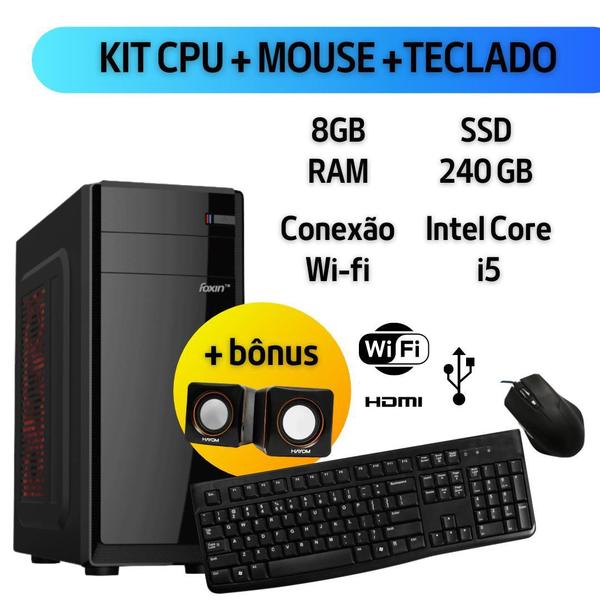 Imagem de Computador Intel Core I5 Memória 8Gb Ssd240Gb Mouse Teclado