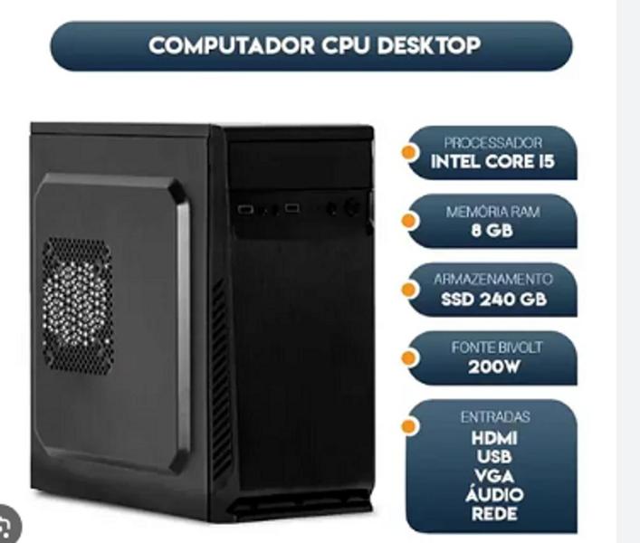 Imagem de Computador - Intel Core I5- Quad Core, 8GB, SSD 240GB, 230W, GAB - WINDOWS 10 PRO