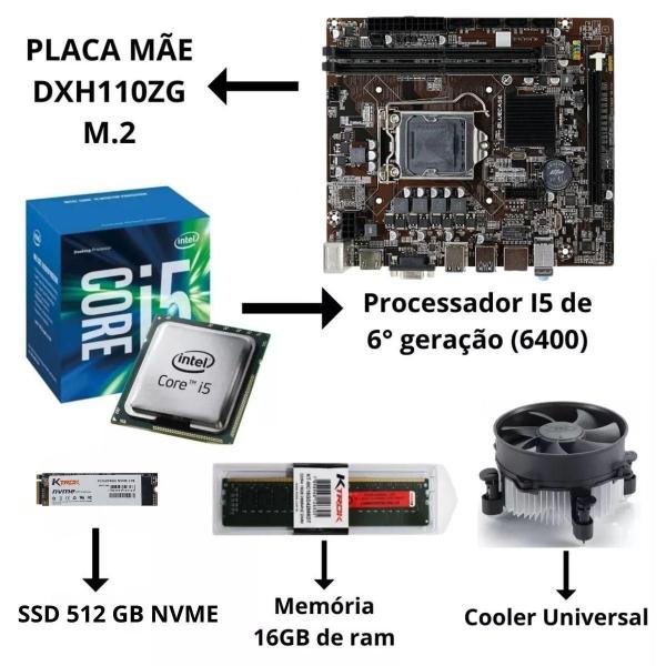 Computador Multipc i5 6ª Geração 16GB SSD 512GB Wi-Fi Win10