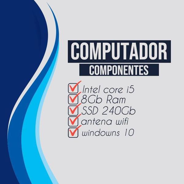 Imagem de Computador Pc Completo Intel I5 4Geração 8Gb Ssd 240Gb Wi-Fi