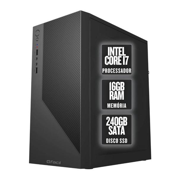 Computador PC CPU Fácil Intel Core i7 16GB memória RAM SSD 240GB - Fácil Computadores