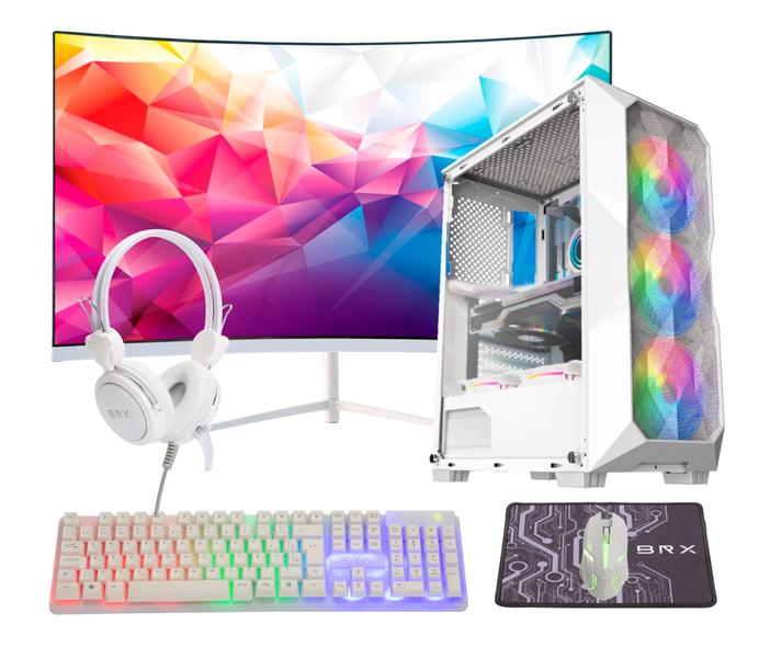 Imagem de Computador PC Designer i7 6ª 16gb Ram DDR4 SSD 480gb GTX 1650 Monitor 23" Curvo - Branco