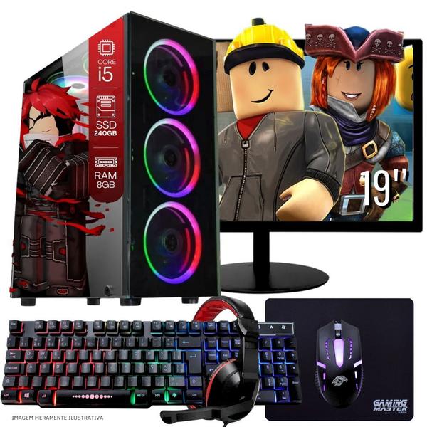 Computador PC Gamer Completo TOB Intel Core i5 SSD 240GB 8GB Teclado Mouse Mouse Pad e Hea...