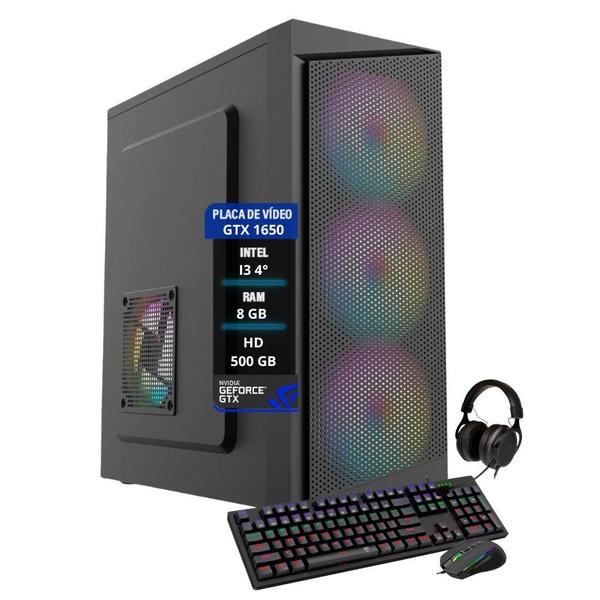 Imagem de Computador Pc Gamer I3 4 Gtx 1650 8Gb Ram Hd500Gb Ssd120Gb