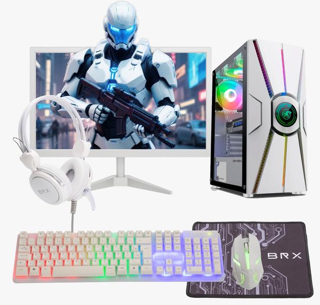 Imagem de Computador PC Gamer I7 2ª 16gb Ram Ssd 240gb GT 730 4gb Monitor 20" - BRANCO