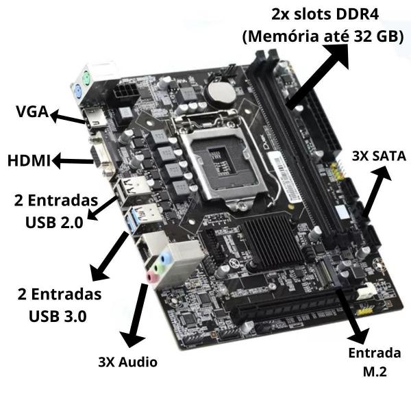 Imagem de Computador Pc I3 6100 8Gb Ddr4 120 Ssd 6 Geração Win10 Pro