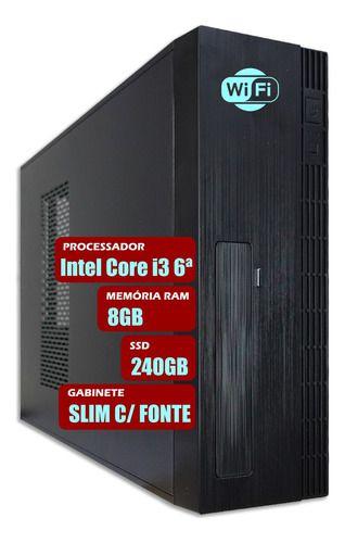 Imagem de Computador Pc Slim Intel Core I3 6ªg 8gb Ram Ssd 240gb WifiI