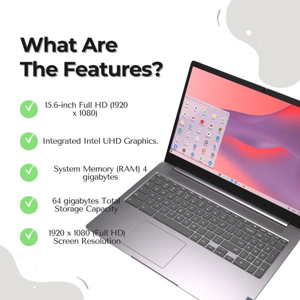 Imagem de Computador portátil Lenovo IdeaPad 3i Chromebook 15.6" 4 GB RAM 64 GB SSD