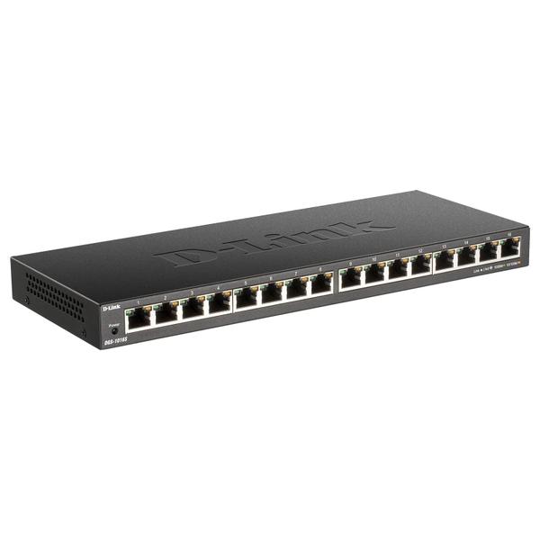 Imagem de Comutador Ethernet D-Link DGS-1016S 16 portas Gigabit Slim Preto