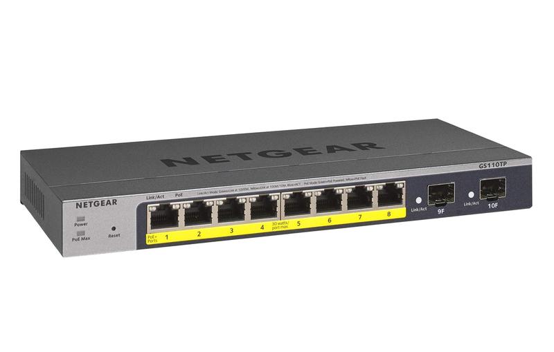 Imagem de Comutador NETGEAR de 10 portas PoE Gigabit Ethernet Smart GS110TP