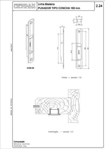 Imagem de Concha Cega Janela Alumínio Madeira Fermax Branco Con04