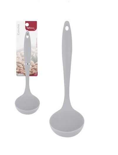 Imagem de Concha Culinário de Silicone Cinza com Furo no Cabo 28cm