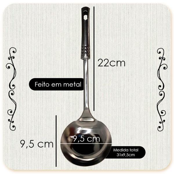 Imagem de Concha De Feijão Metal Utensilio Cozinha 31cm