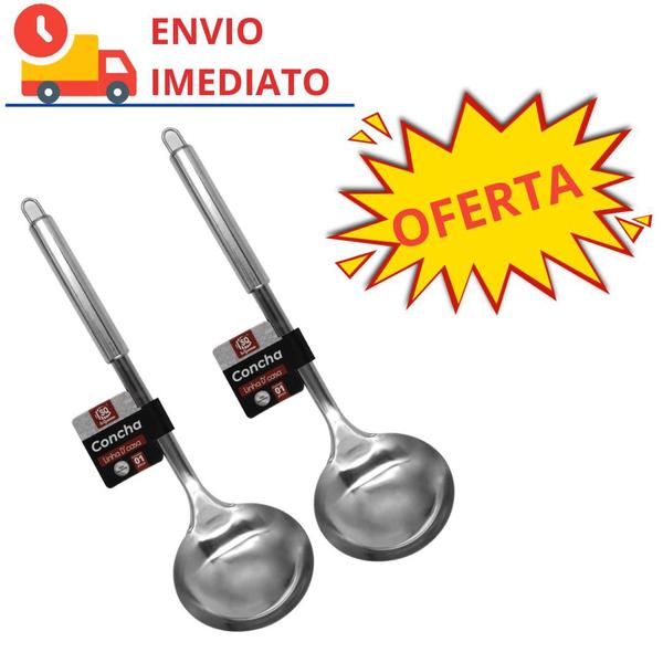 Concha de Inox para Feijão Feijoada Caldos Sopas Molho - SQ Só Qualidade Imagem de Concha de Inox para Feijão Feijoada Caldos Sopas Molho