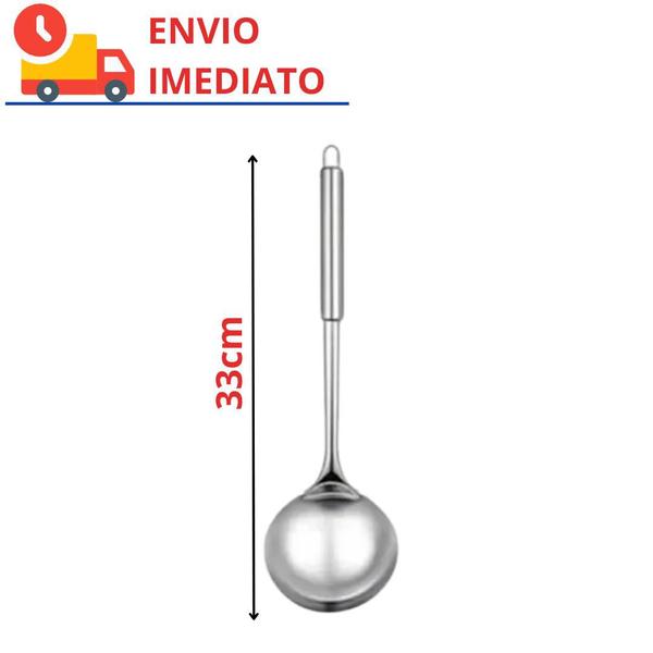 Concha de Inox para Feijão Feijoada Caldos Sopas Molho - SQ Só Qualidade Imagem de Concha de Inox para Feijão Feijoada Caldos Sopas Molho