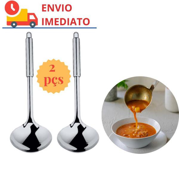 Concha de Inox para Feijão Feijoada Caldos Sopas Molho - SQ Só Qualidade Imagem de Concha de Inox para Feijão Feijoada Caldos Sopas Molho
