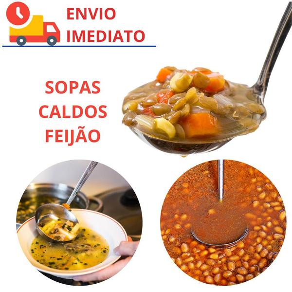 Concha de Inox para Feijão Feijoada Caldos Sopas Molho - SQ Só Qualidade Imagem de Concha de Inox para Feijão Feijoada Caldos Sopas Molho