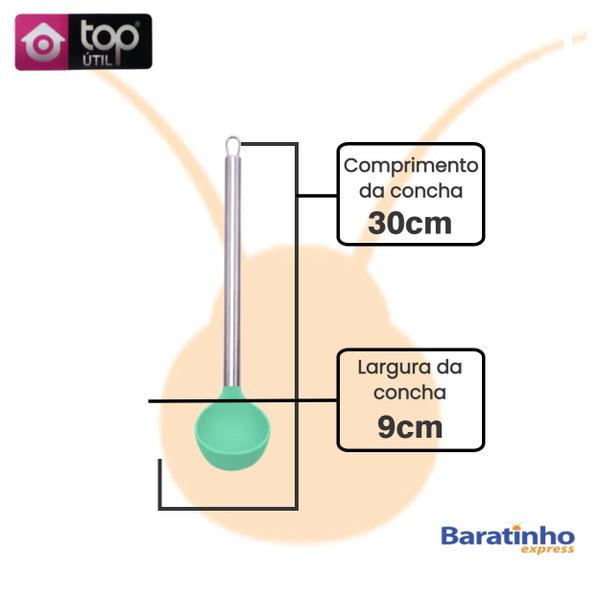 Imagem de Concha De Silicone Cozinha 30cm Com Cabo De Aço Inox