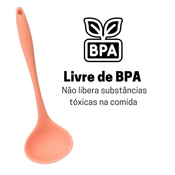 Imagem de Concha De Silicone Grande Para Feijão Sopa 30 Cm Cozinha Colorida